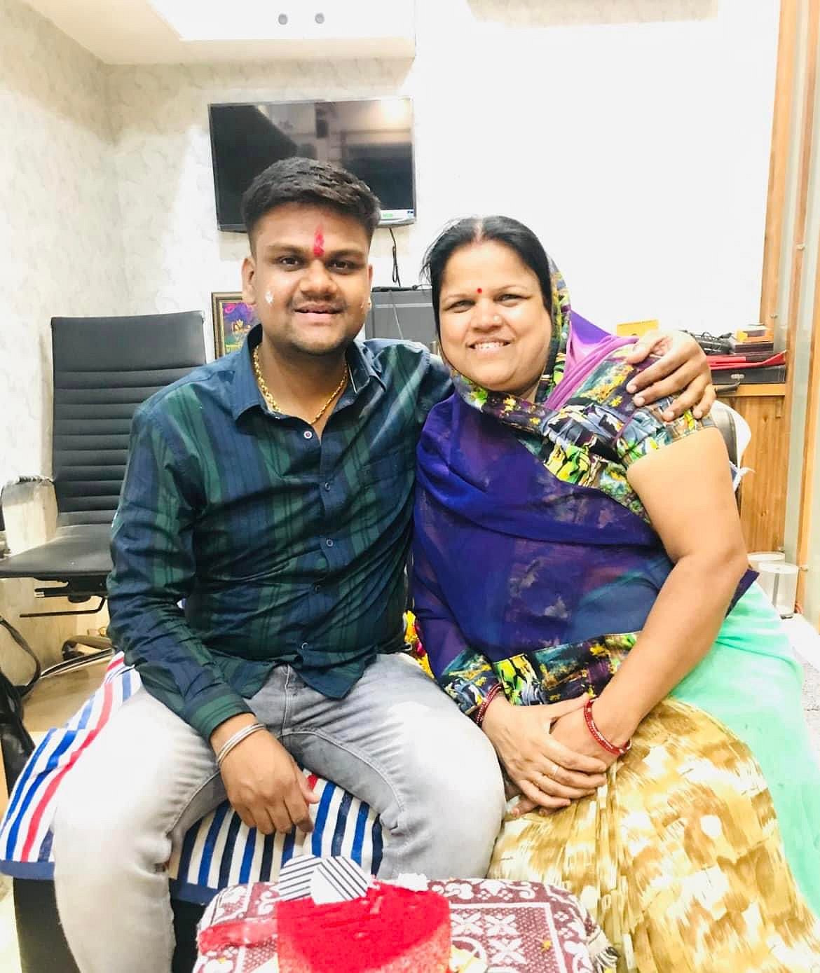 Harsh with his Maa