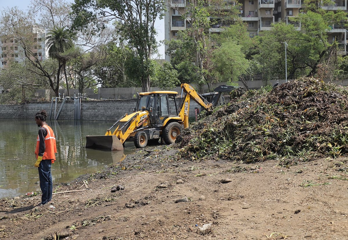 Green Invasion: Supriya Sule reviews water hyacinth removal work in Katraj Lake