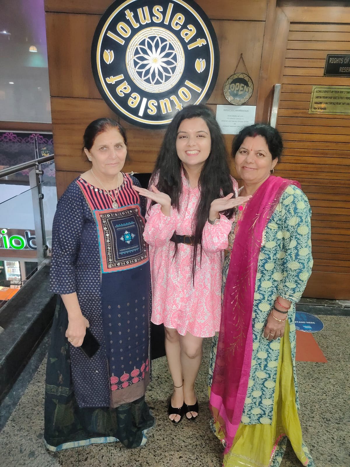 Vanisha with her mom (Right) and Mother-in-law (Left)