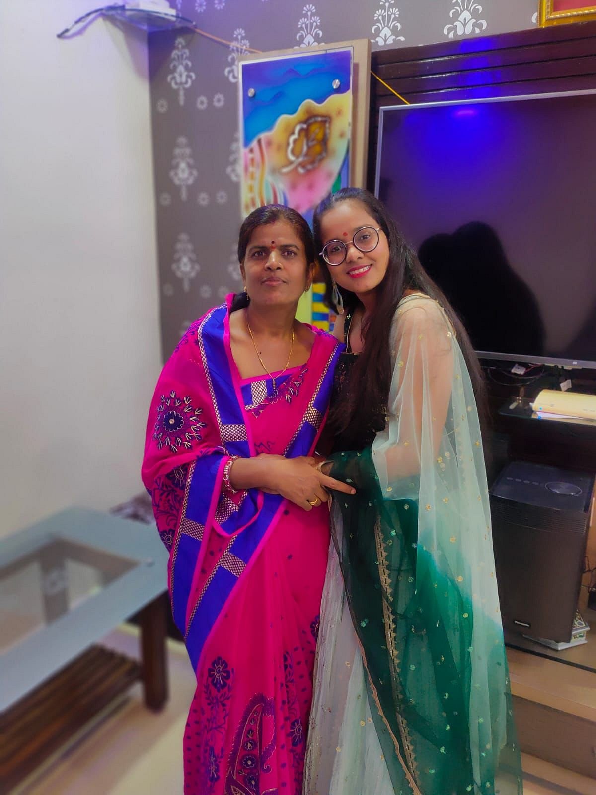 Vidhi with her mom