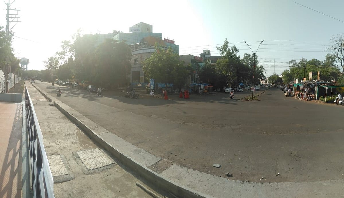A view of New Market after weekly Haat was shifted on Sunday after following collector Asheesh Singh order.