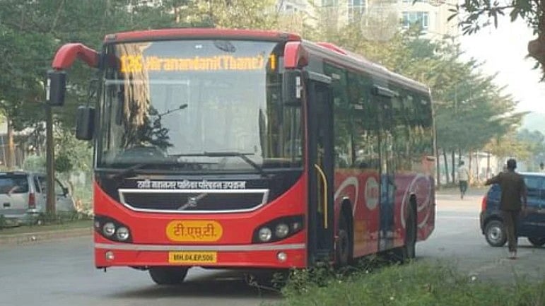 'Dharmaveer: Mukkam Post Thane' film poster displayed for free on 20 TMT buses