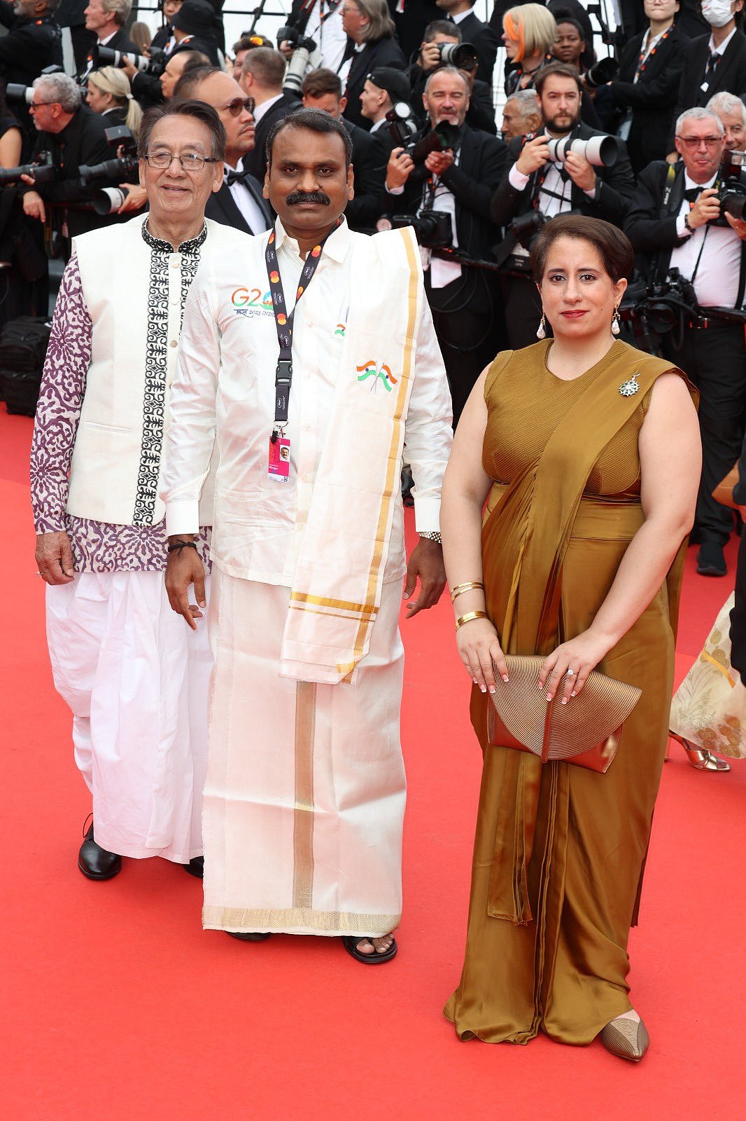 Kangabam Tomba (L), Murugan (centre), Guneet Monga (R)