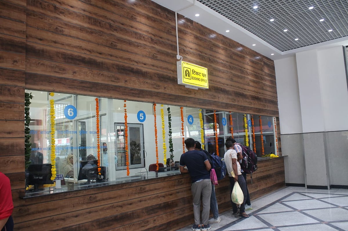 Ticket counter at new building of Bhopal railway station