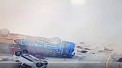 Screenshot of the Pakistan bus accident video | Twitter