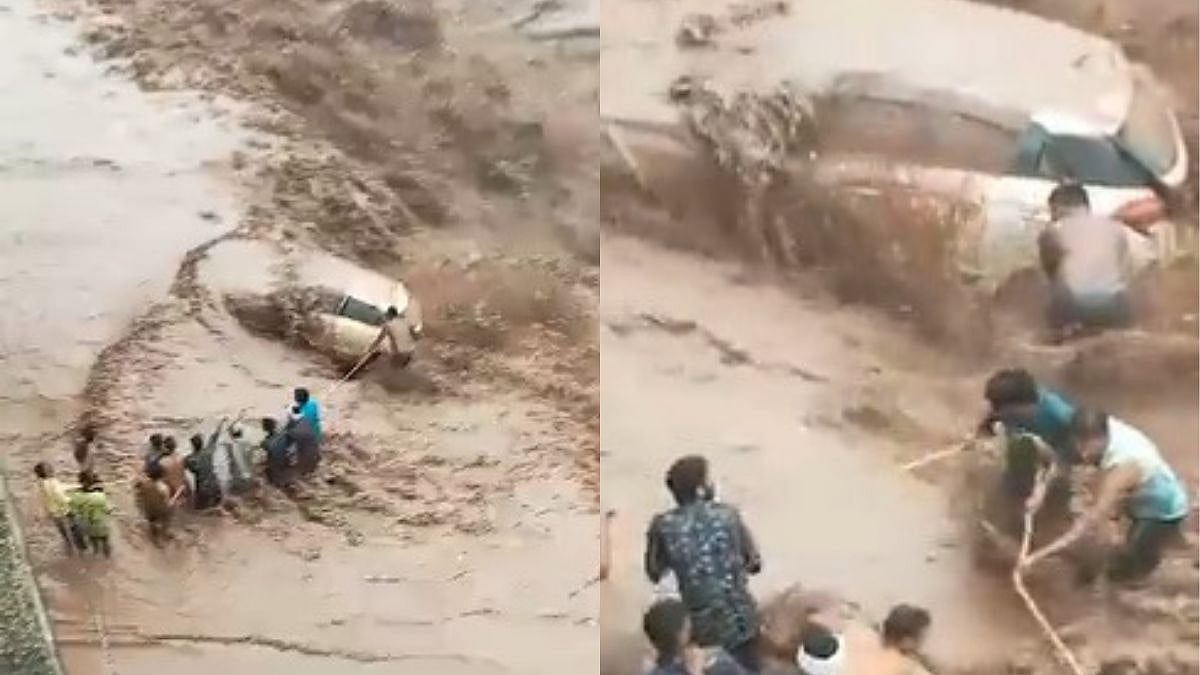 Watch: Dramatic Rescue Of Woman From Car In Panchkula Floods, Vehicle Swept Away