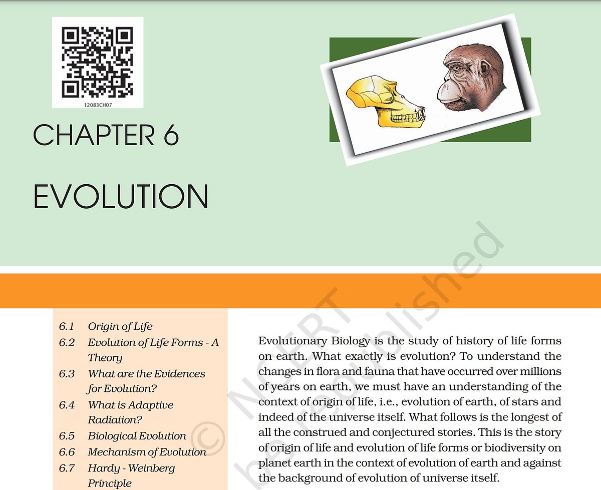 Evolution is in class 12th textbooks.