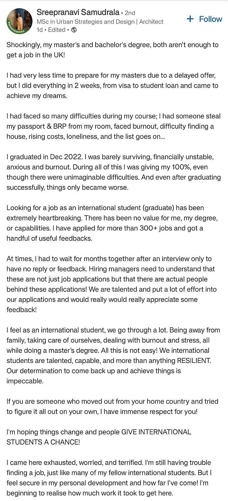 Sreepranavi Samudrala's LinkedIn Post