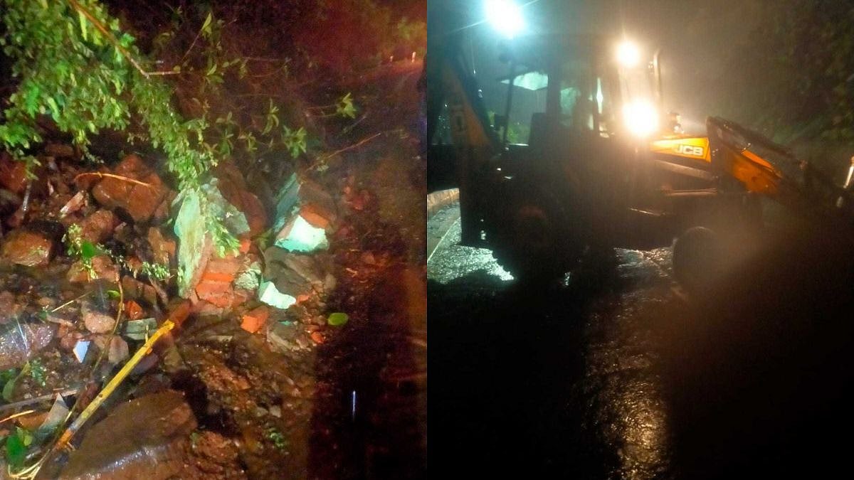 The officials got a JCB to clear the debris