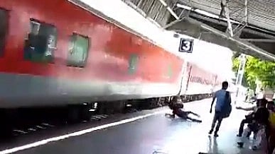 WATCH: Youth Survives Fall From Speeding Train At UP's Shahjahanpur Railway Station, Gets Dragged...