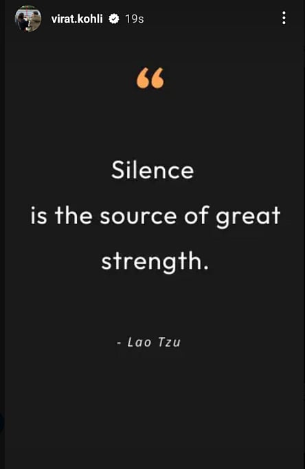 Virat Kohli's Instagram story.