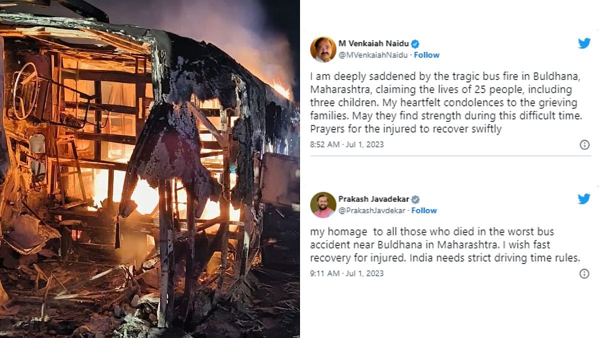 Buldhana Bus Fire: Venkaiah Naidu, Prakash Javadekar, And Other Leaders Express Grief Over Deadly Road Accident