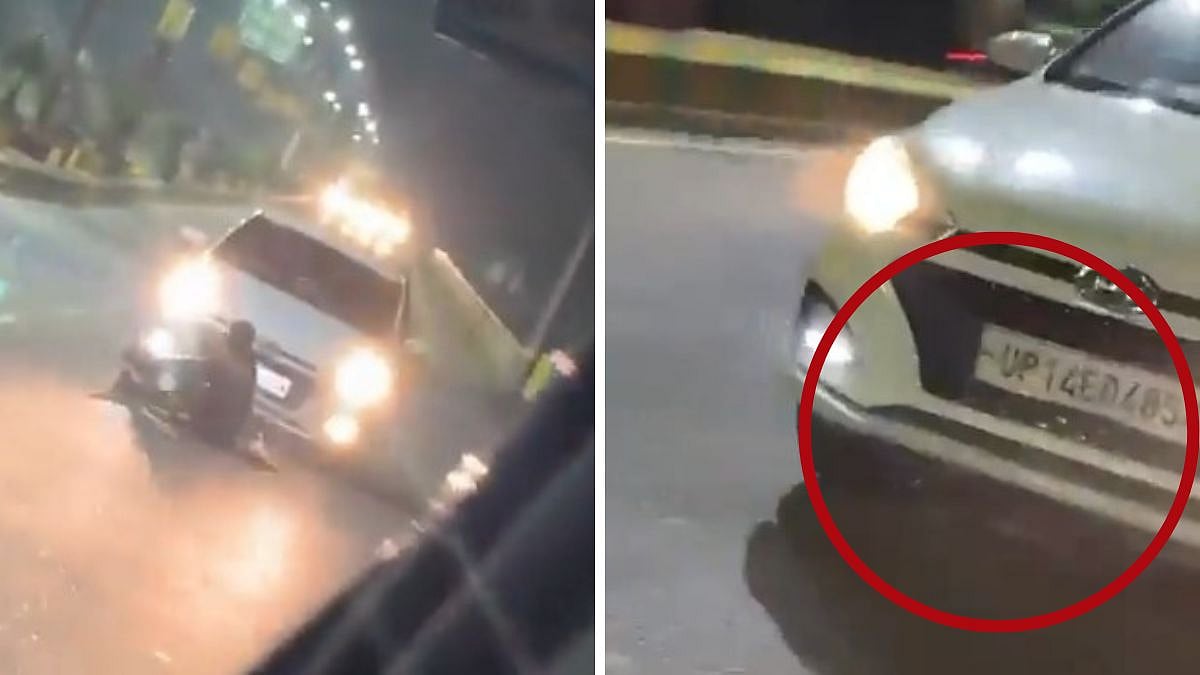 Ghaziabad Shocker: Car With BJP Sticker Runs Over Man Sitting On Road, Drags Him Underneath In Kavi Nagar; Accused Held After Horrifying Video Surfaces