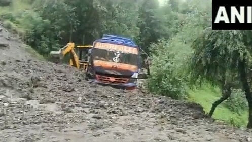 Landslide Hits Bus In Jammu & Kashmir's Doda, 2 Dead; Visuals Surface