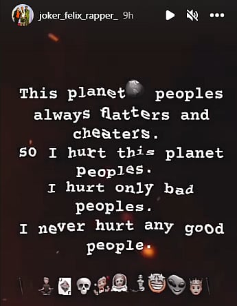 Felix posted a story on Instagram