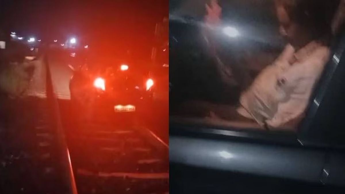 Kerala Viral Video: Drunk Man Drives Car On Railway Track In Kannur ...