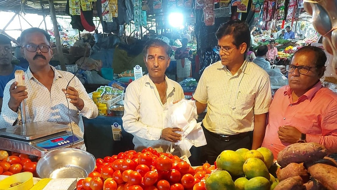 In a raid by the Solid Waste Management Department of the NMMC, it seized 53 kg of banned plastic bags from 28 shops and collected Rs 1.6 lakh fines from them.