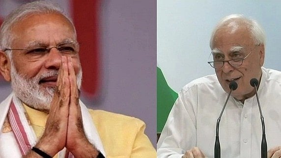 Pm Modi and Congress leader Kapil Sibal | Image Source: ANI