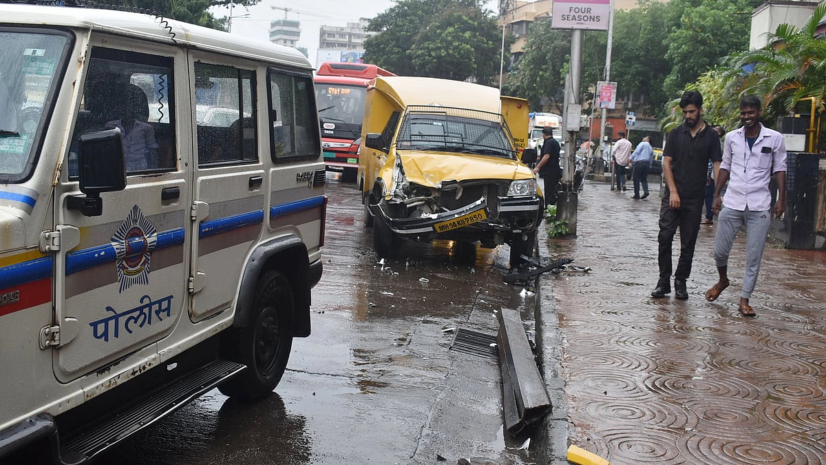 Mumbai: Biker Injured, Vehicle Damaged After After Massive Iron Rod Falls From Worli High-Rise