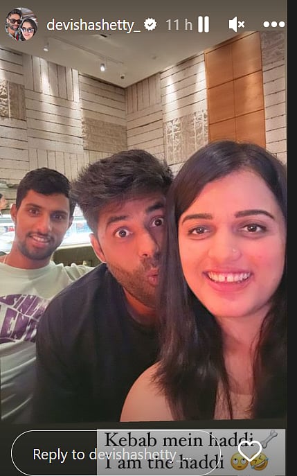 Devisha Shetty, Suryakumar Yadav, and Tilak Varma.