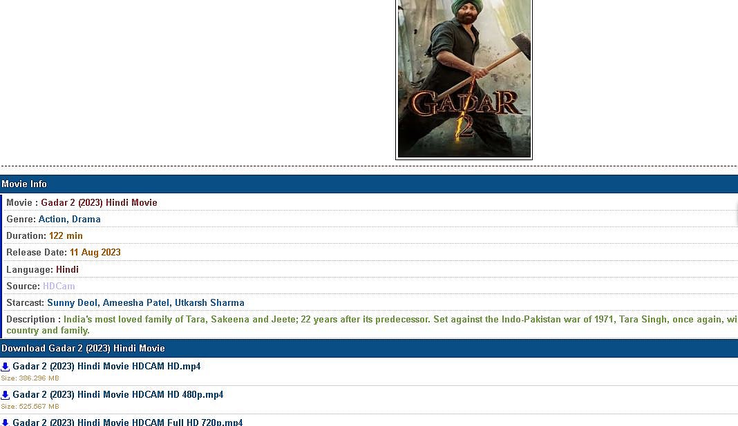 Please note: Pirated downloads of movies from illegal websites unappreciated and cause heavy damages.