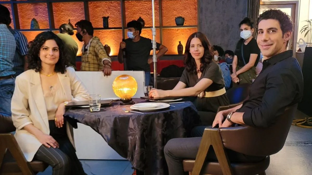 With co-actors Kalki Koechlin and Jim Sarbh