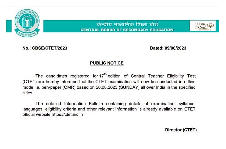 CBSE CTET notification