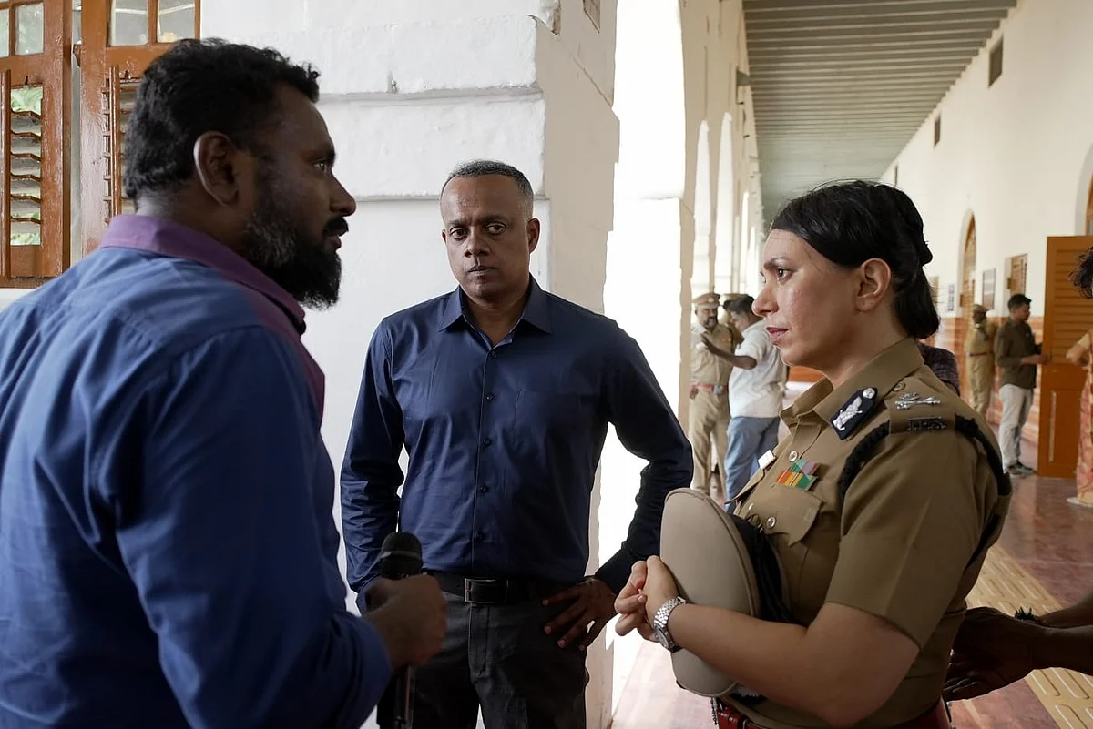 Dilnaz Irani on the sets of Mathagam