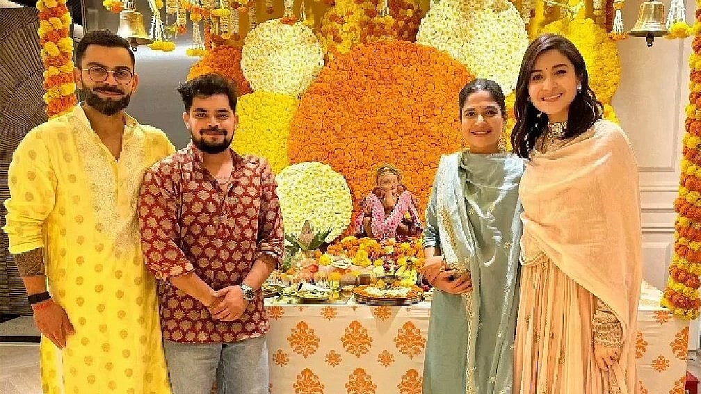 Mumbai: Actress Anshul Chauhan Visits Virat Kohli & Anushka Sharma's Home For Ganpati Bappa's Blessings