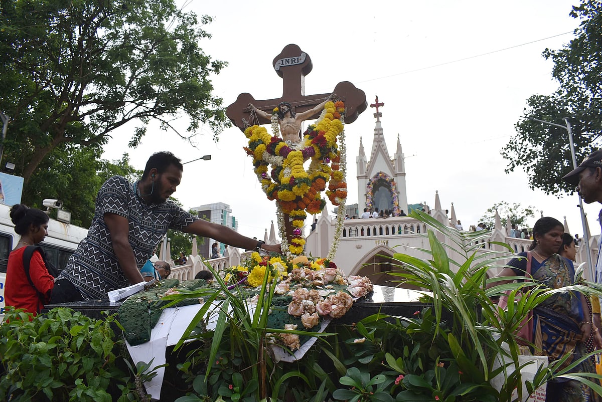 The shrine that is popular among people of all faiths saw a number of them come on Sunday too.