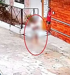 A CCTV grab shows victim roaming here and there