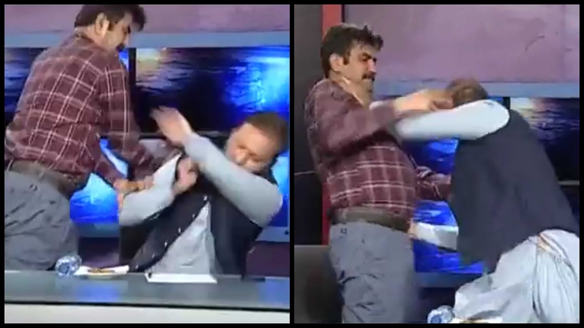 Pakistan: PML-N and PTI Leaders Exchange Slaps And Kicks On Live TV During Heated Debate; Watch Video