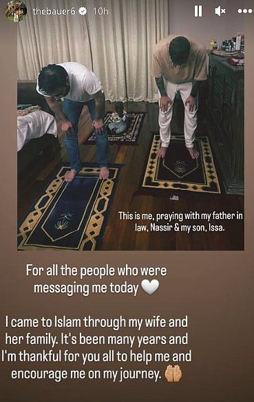 Robert Bauer's Instagram story.