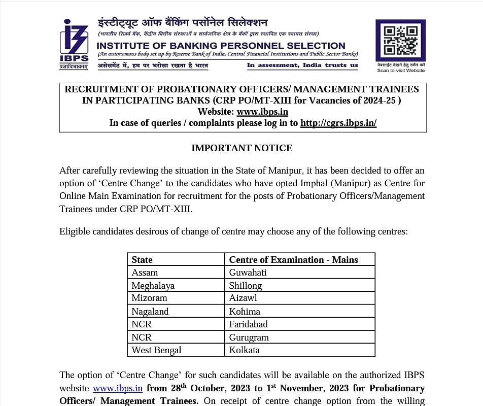 IBPS PO Main Exam