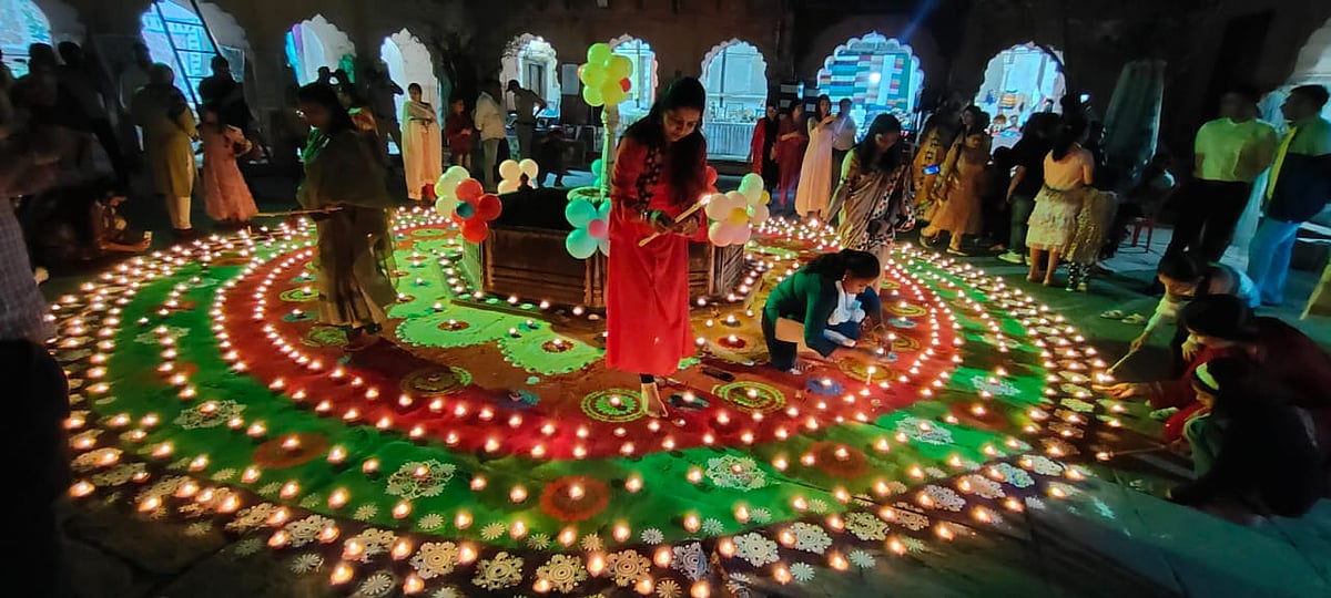 Bhopal: Gauhar Mahal Lit Up With 2023 Earthen Lamps
