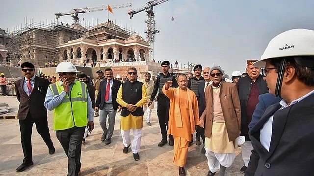 CM Yogi inspects the ongoing preparations for the consecration ceremony of the Ram Mandir scheduled on January 22.