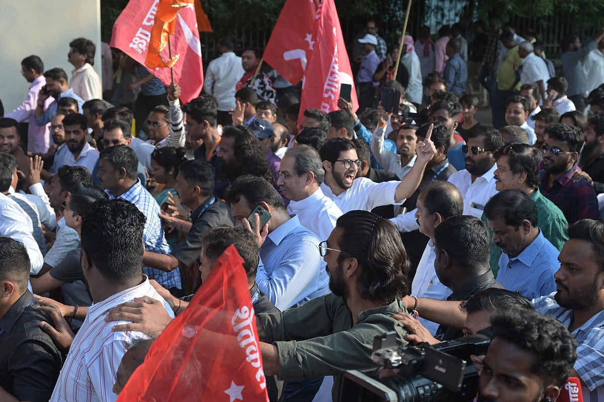 Aaditya Thackeray amid Dharavi Bachao Morcha by UBT Sena group led by Uddhav Thackeray 