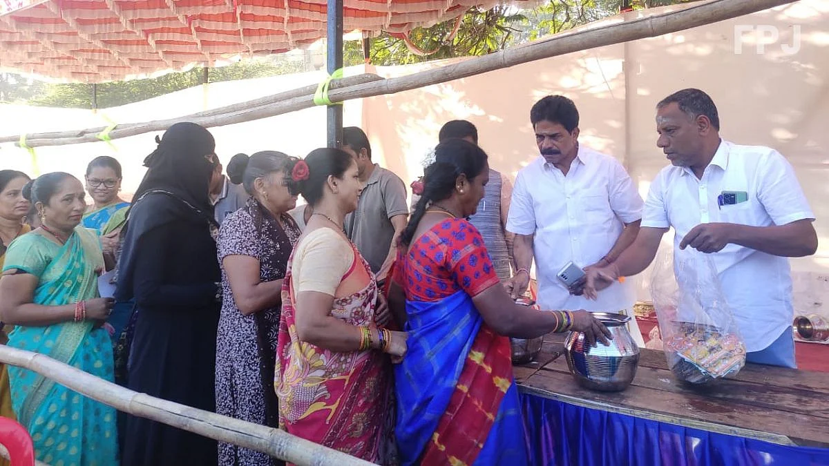 MLA Captain R Tamil Selvan facilitates public during Pongal festivities