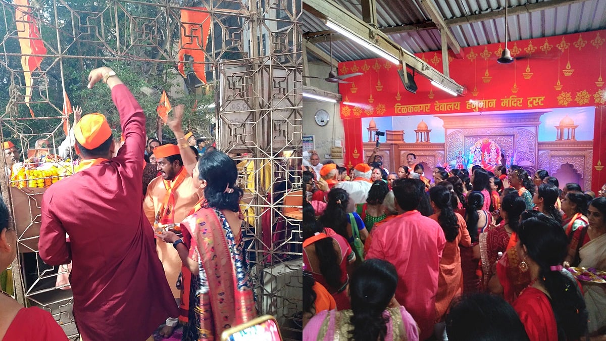 Devotees offering puja in Mumbai