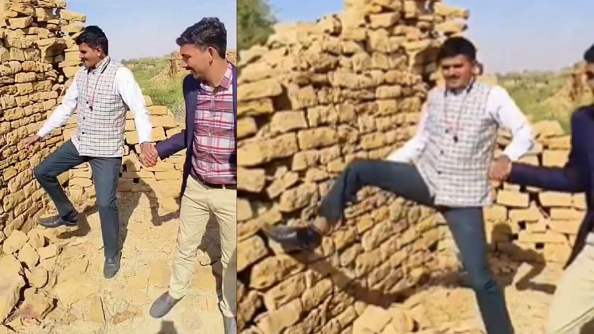 Kuldhara Viral Video: Reckless Tourist Films Reel While Damaging Historic Wall At Rajasthan's Heritage Site