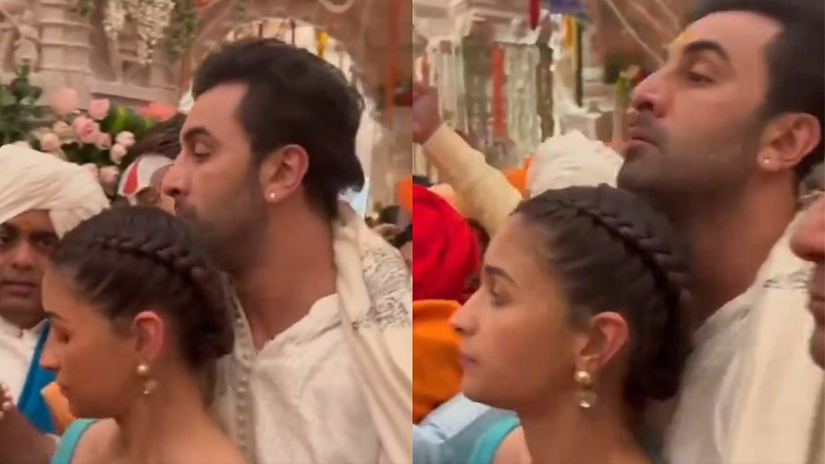 Ranbir Kapoor Protects Wife Alia Bhatt, Holds Her Close Inside Ram Mandir; Video Goes Viral 
