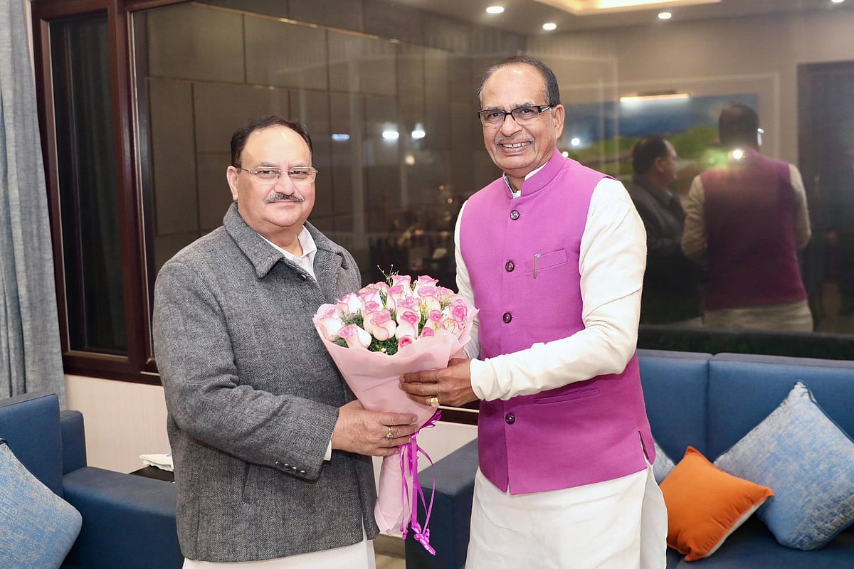Shivraj Singh Chouhan with BJP President JP Nadda
