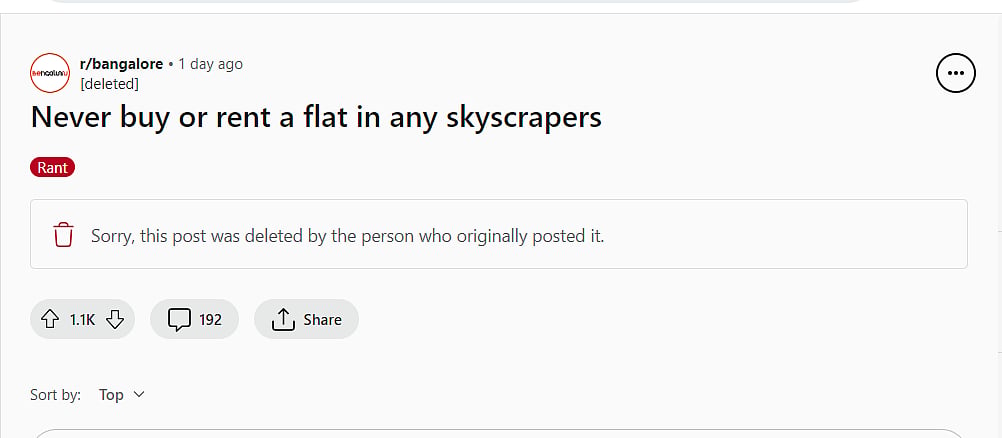 Now deleted post on Reddit
