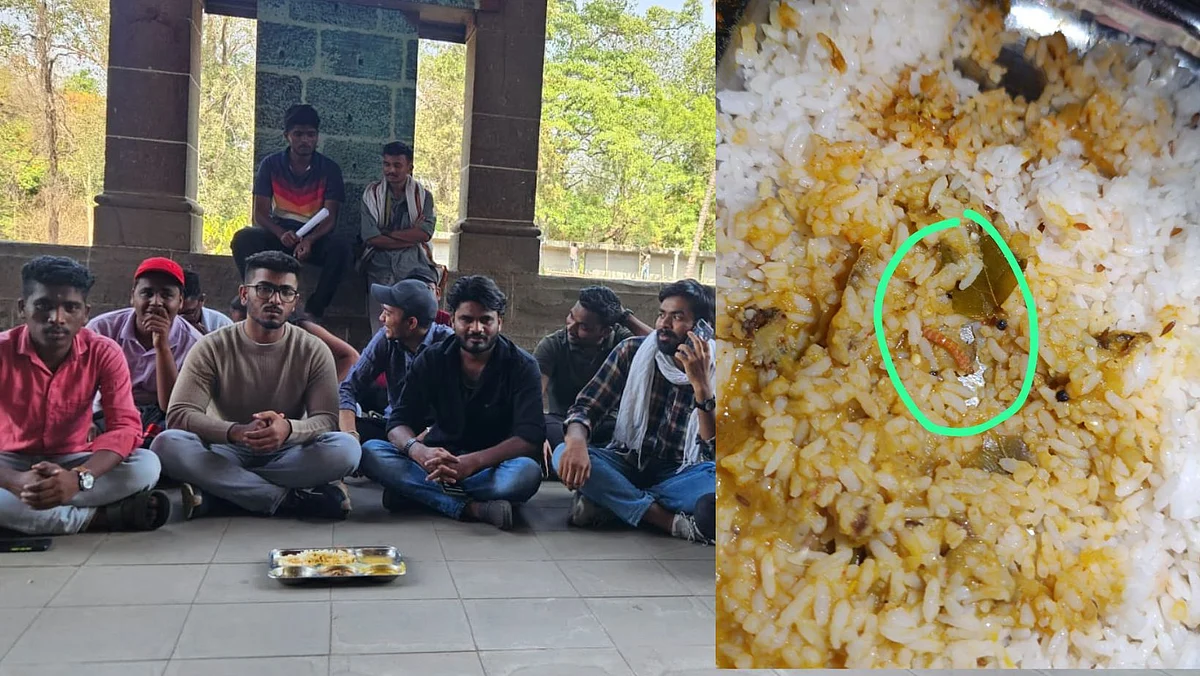 VIDEO: Worm Found In Food At Pune University Canteen; Students Protest Outside Vice-Chancellor's Office