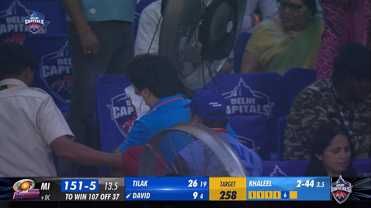 Viral Pic: Fan In Delhi Gets Hit On Face While Trying To Catch The Ball After Tim David's Six During DC vs MI
