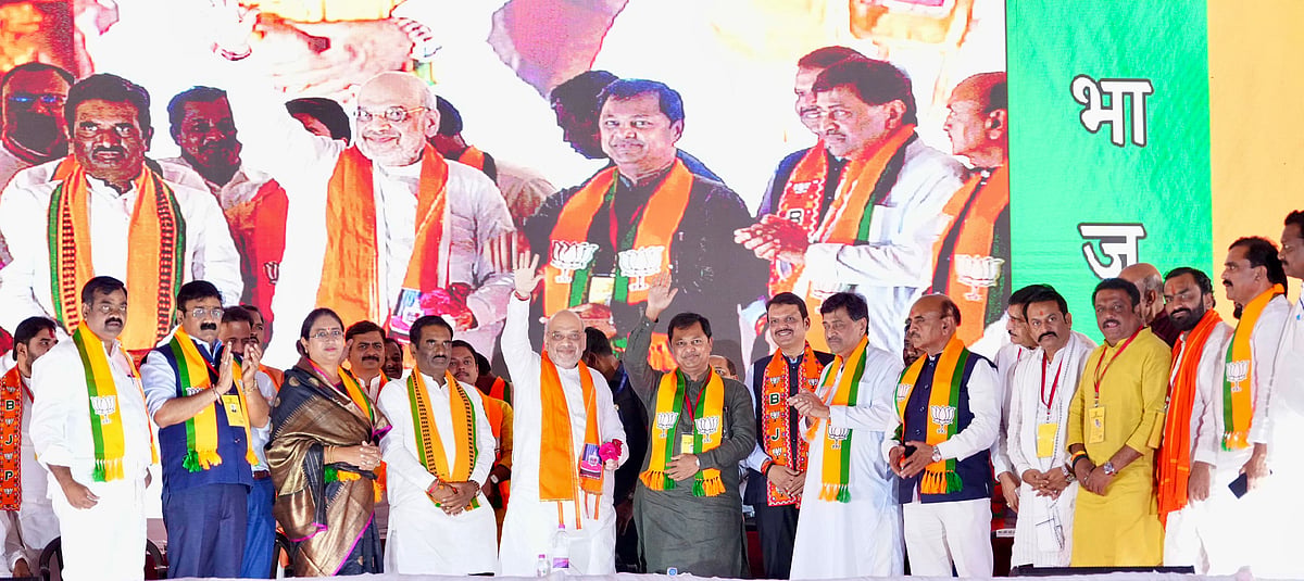 PHOTOS: Amit Shah, Devendra Fadnavis Rally In Nanded To Campaign For Pratap Patil Chikhalikar