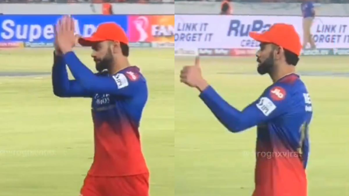 Virat Kohli appreciating Hyderabad crowd's support  | Credits: Twitter 