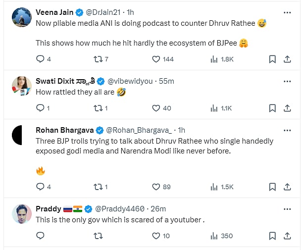 Some of the comments/replies directed to the post. 