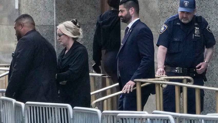 Stephanie Gregory Clifford AKA Stormy Daniels outside the Manhattan court.