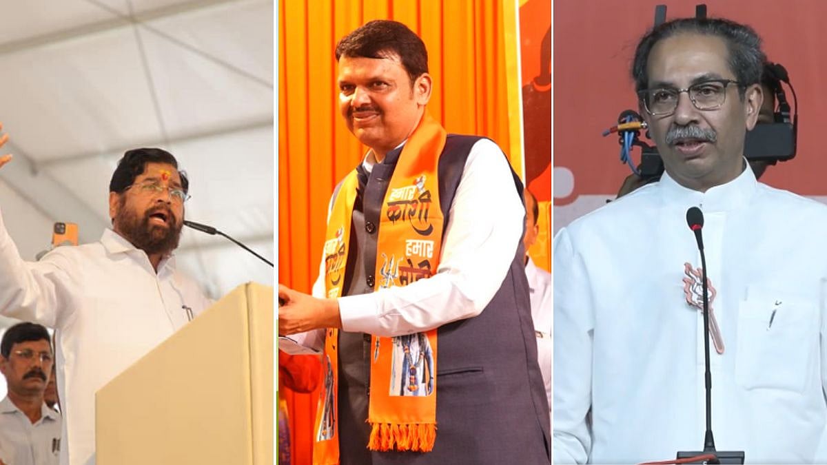 Maharashtra CM Uddhav Thackeray, Deputy CM Devendra Fadnavis and UBT chief Uddhav Thackeray | X